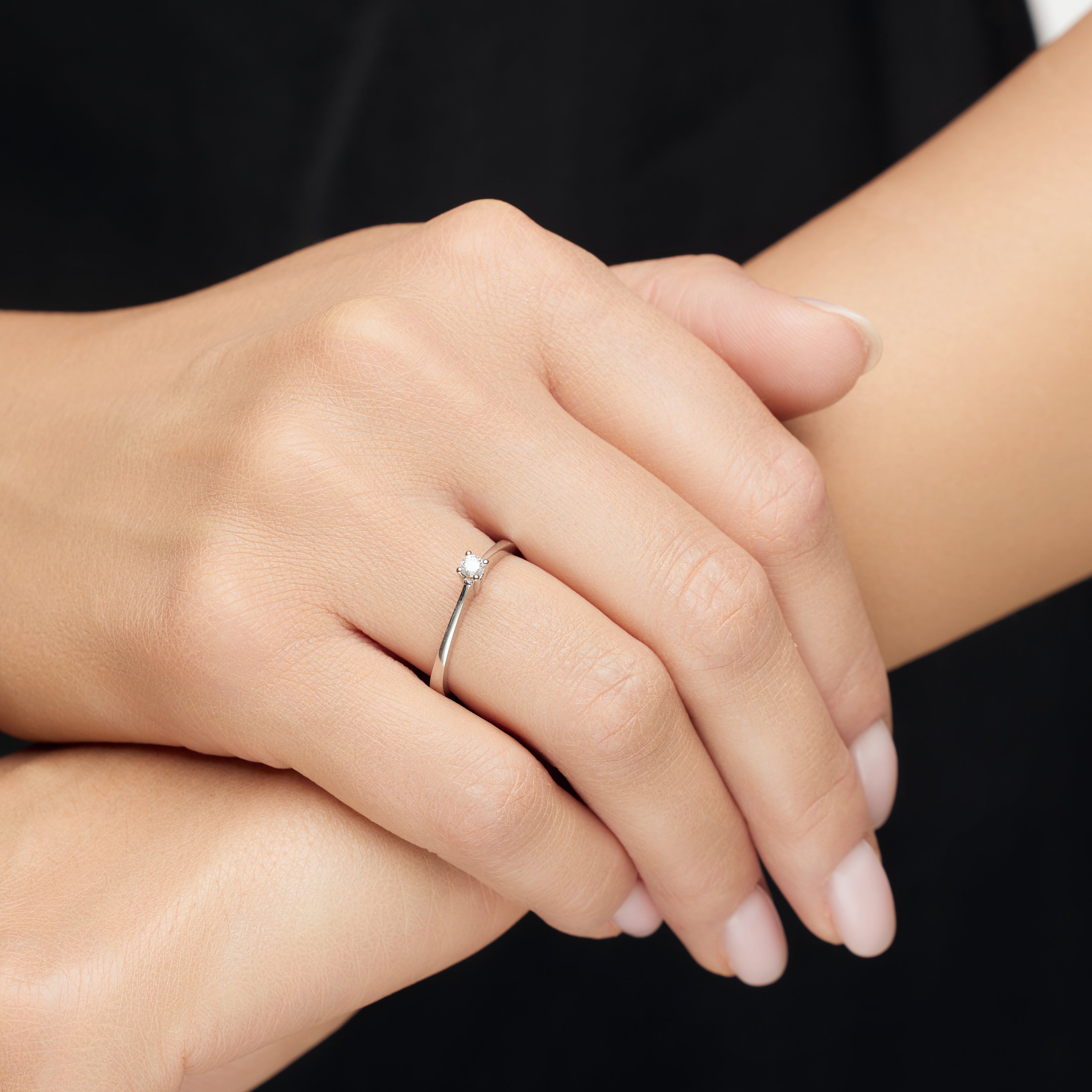 Diamond ring - 'Éclat' diamond ring in 18k solid white gold