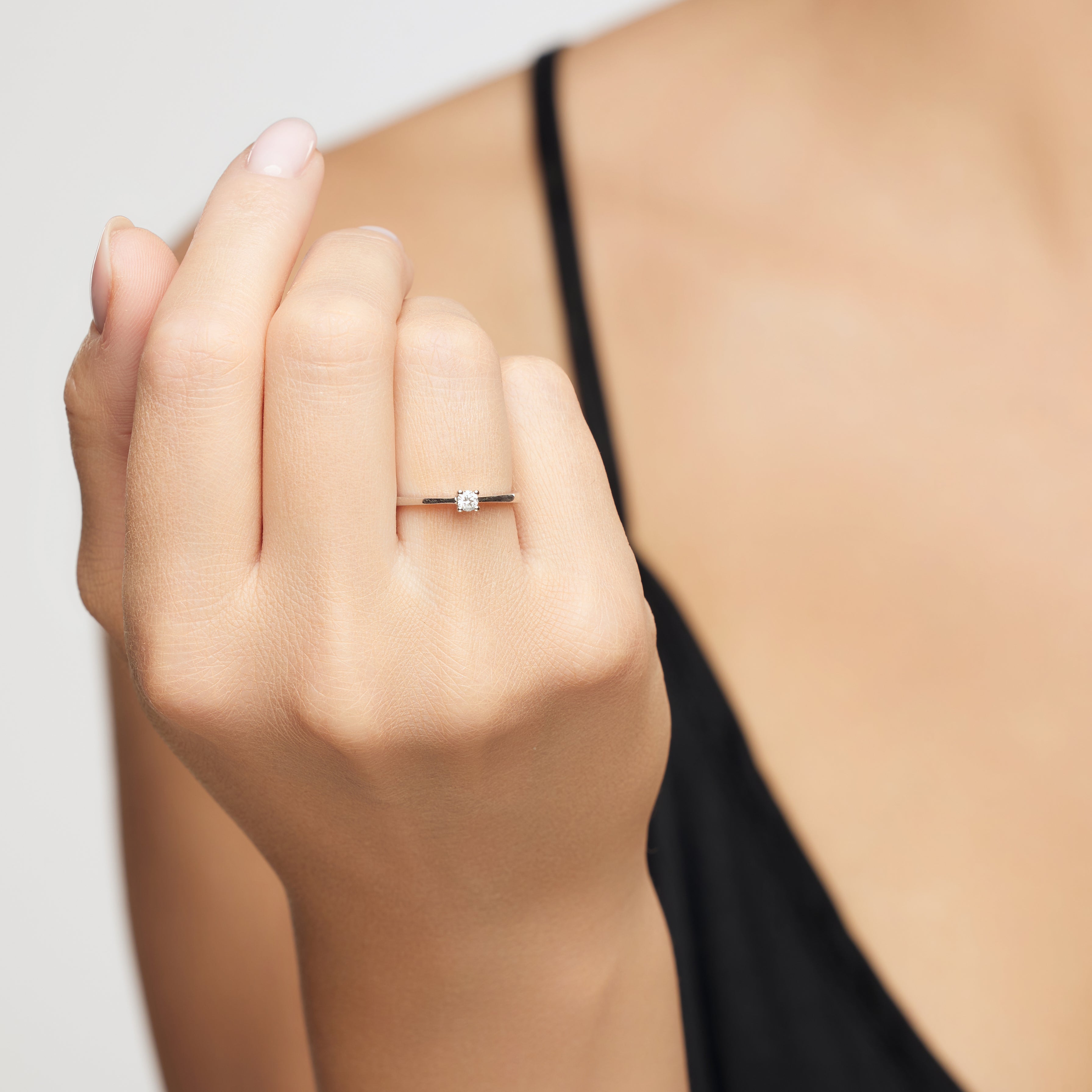 Diamond ring - 'Éclat' diamond ring in 18k solid white gold