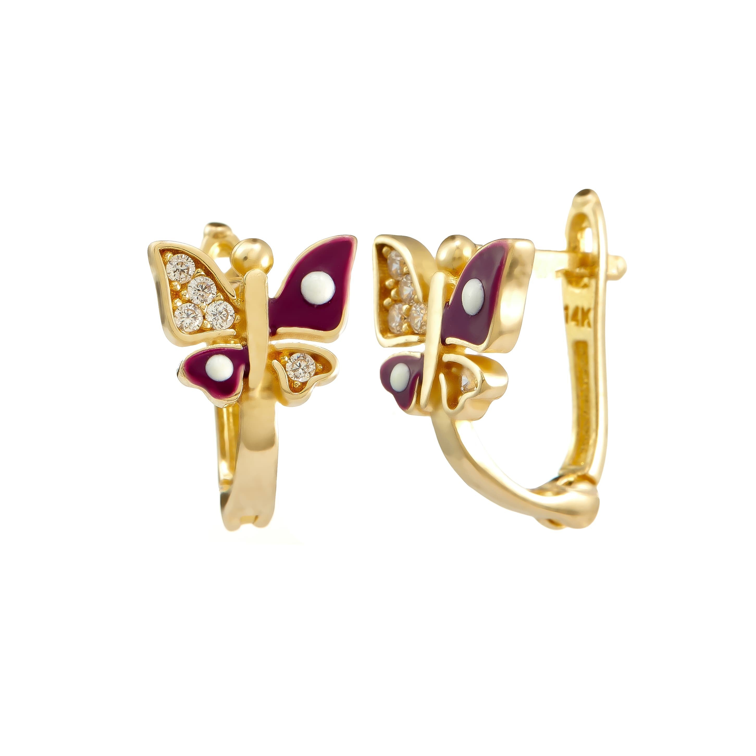 14k Yellow Gold Children Earrings - CER118