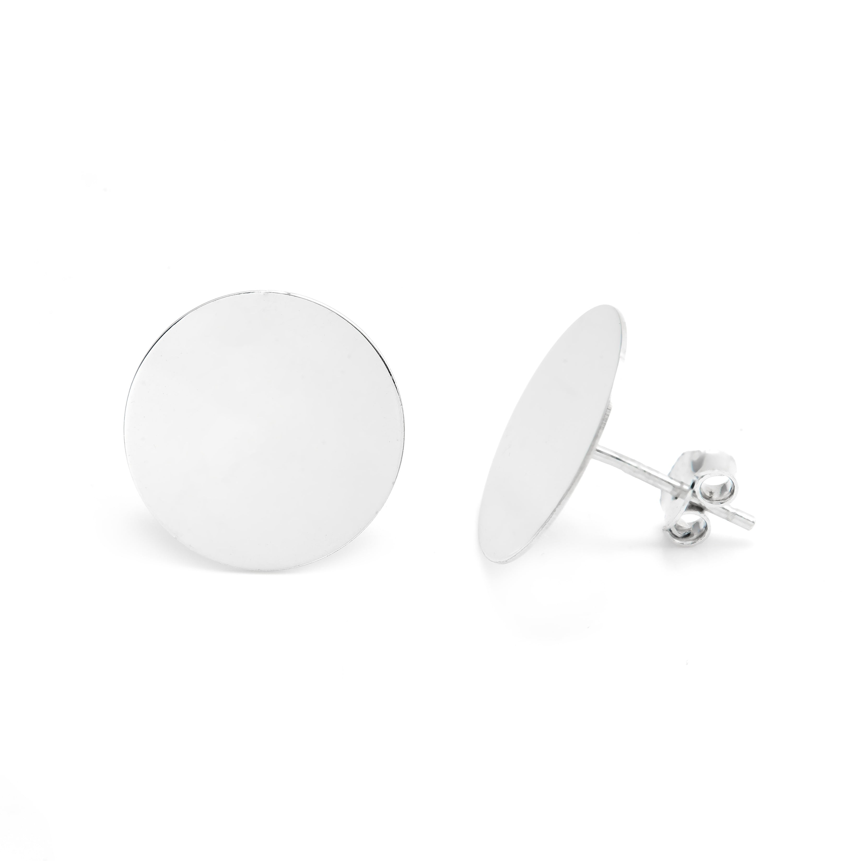 White gold earrings - 'Modern Muse' studs in 14k solid white gold