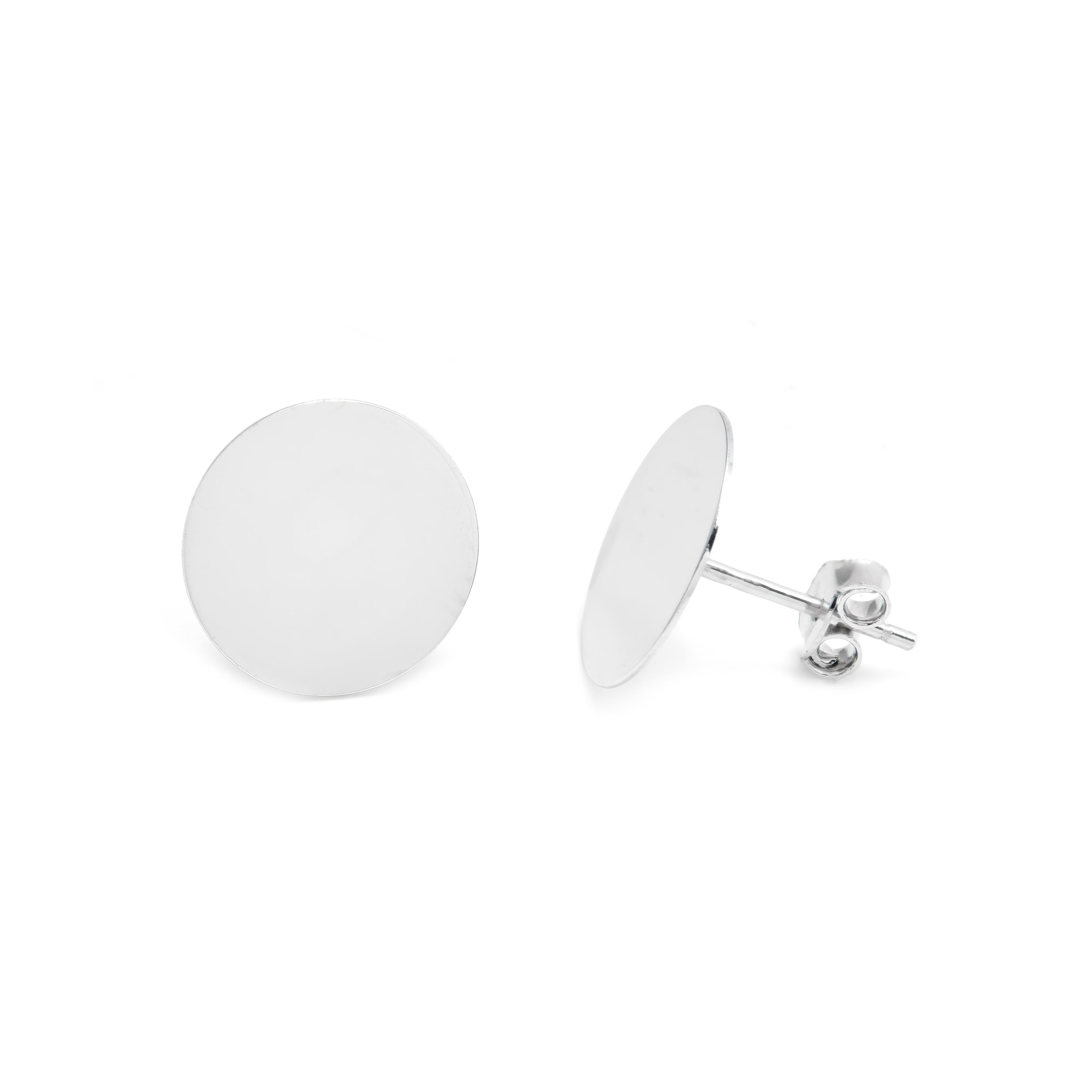 White gold earrings - 'Modern Muse' studs in 14k solid white gold