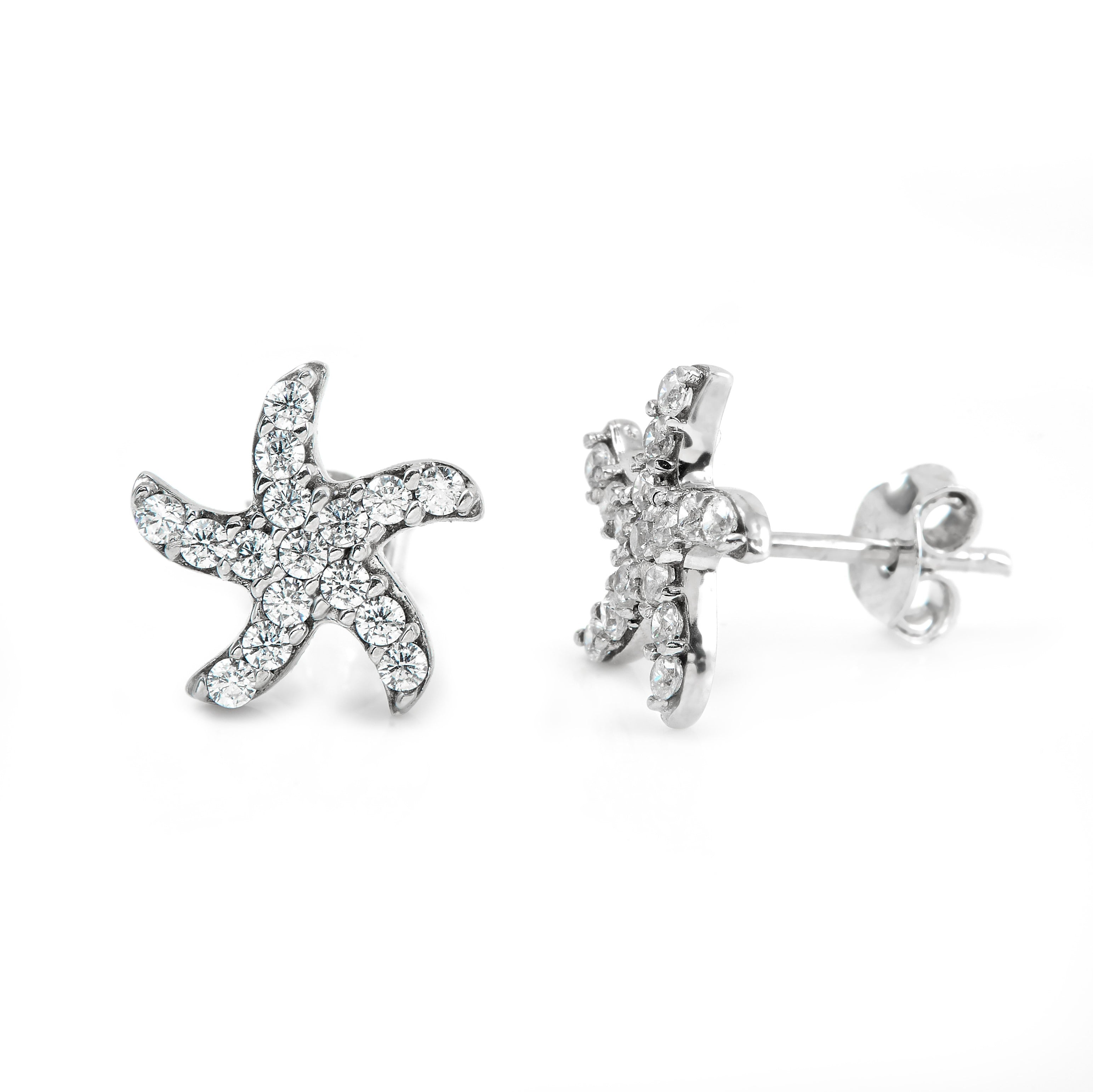 14k White Gold Earrings - CER094