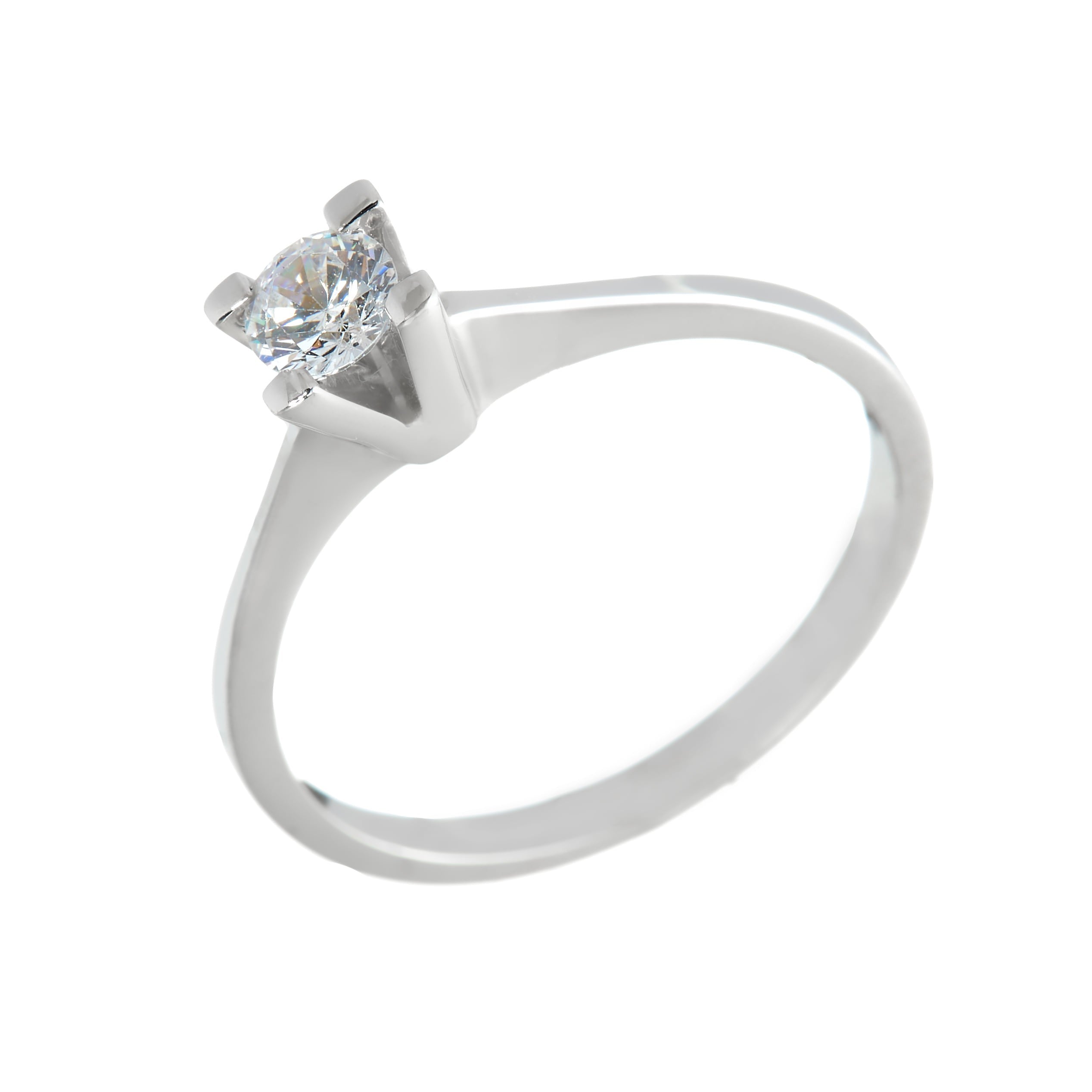 White gold ring - 'Éternelle' ring with Zirconia in 14k solid white gold