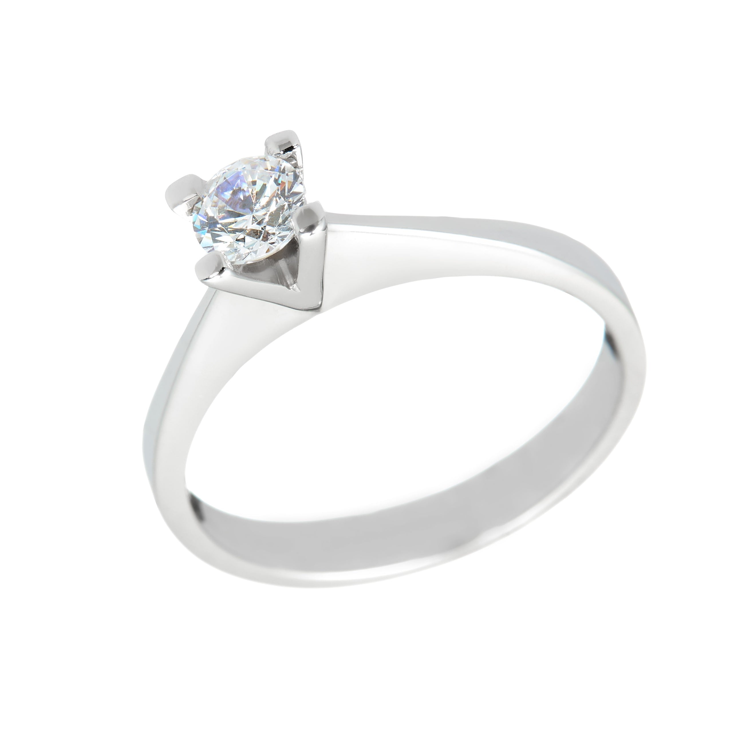 White gold ring - 'Éternelle' ring with Zirconia in 14k solid white gold
