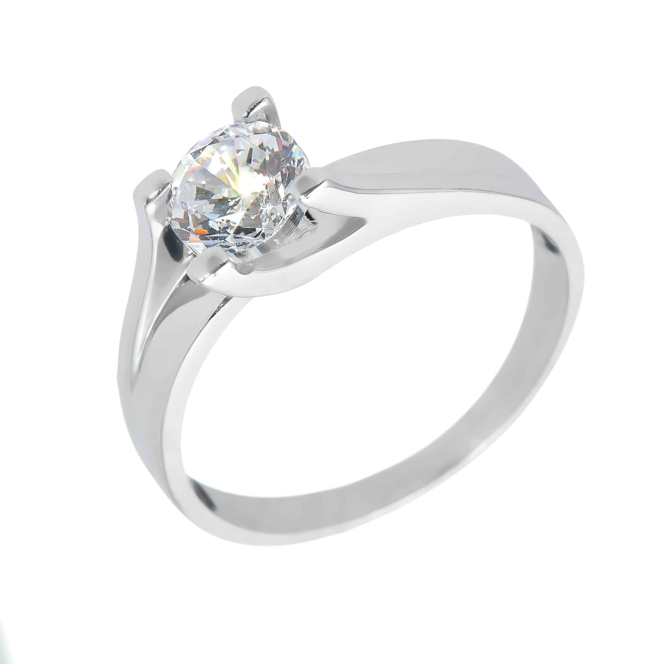 White gold ring - 'Infinité' ring with Zirconia in 14k solid white gold