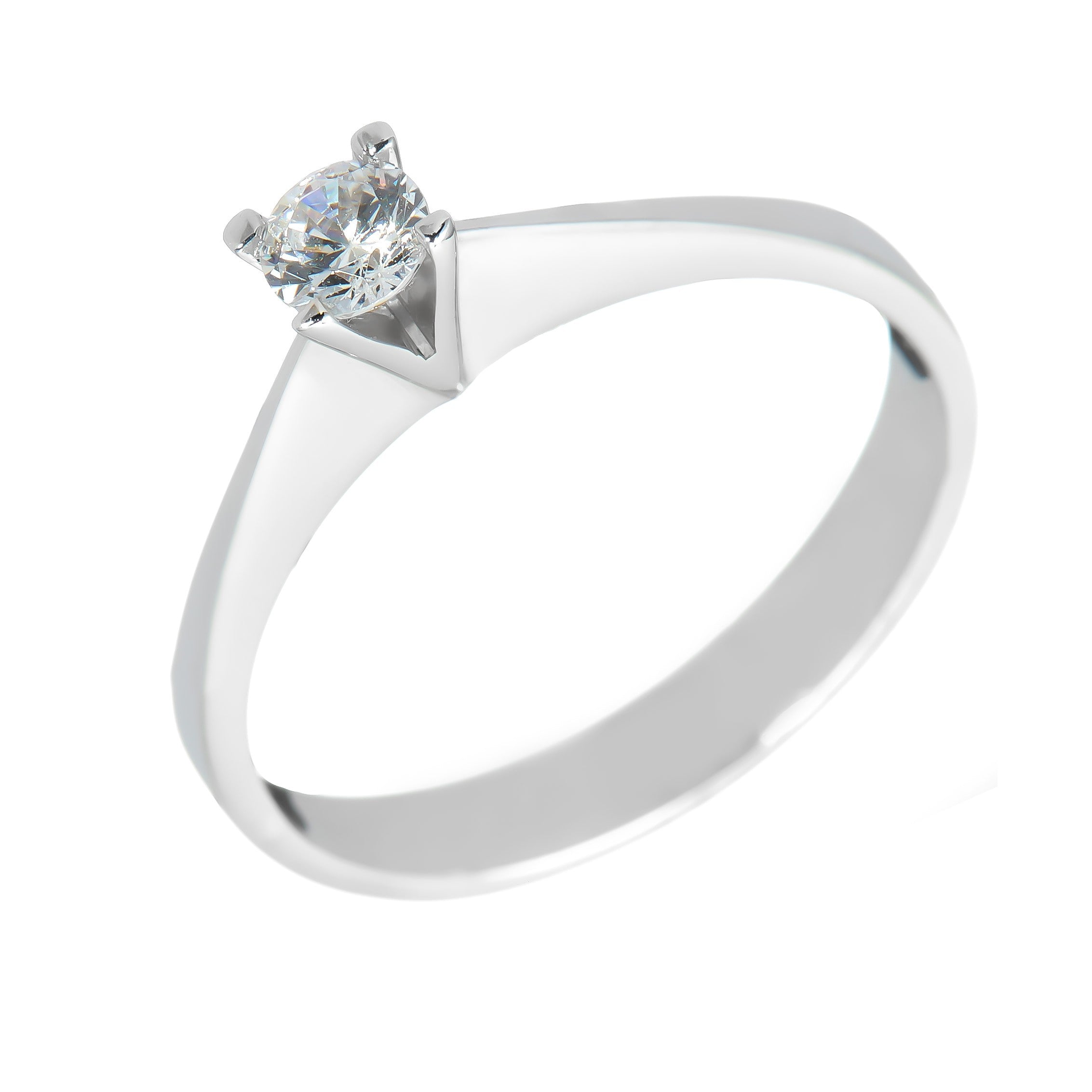 White gold ring - 'Éternelle' ring with Zirconia in 14k solid white gold