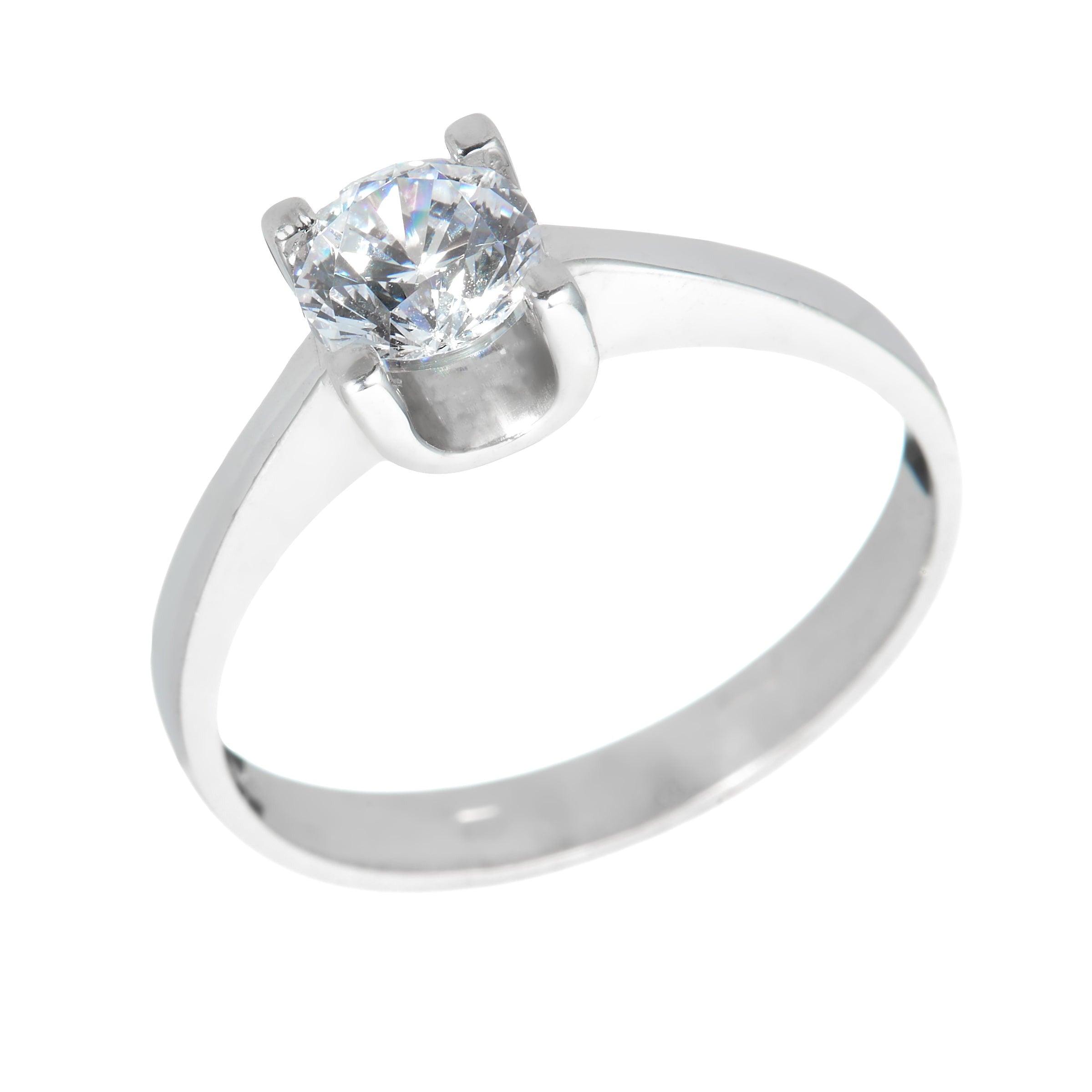 White gold ring - 'Éternelle' ring with Zirconia in 14k solid white gold