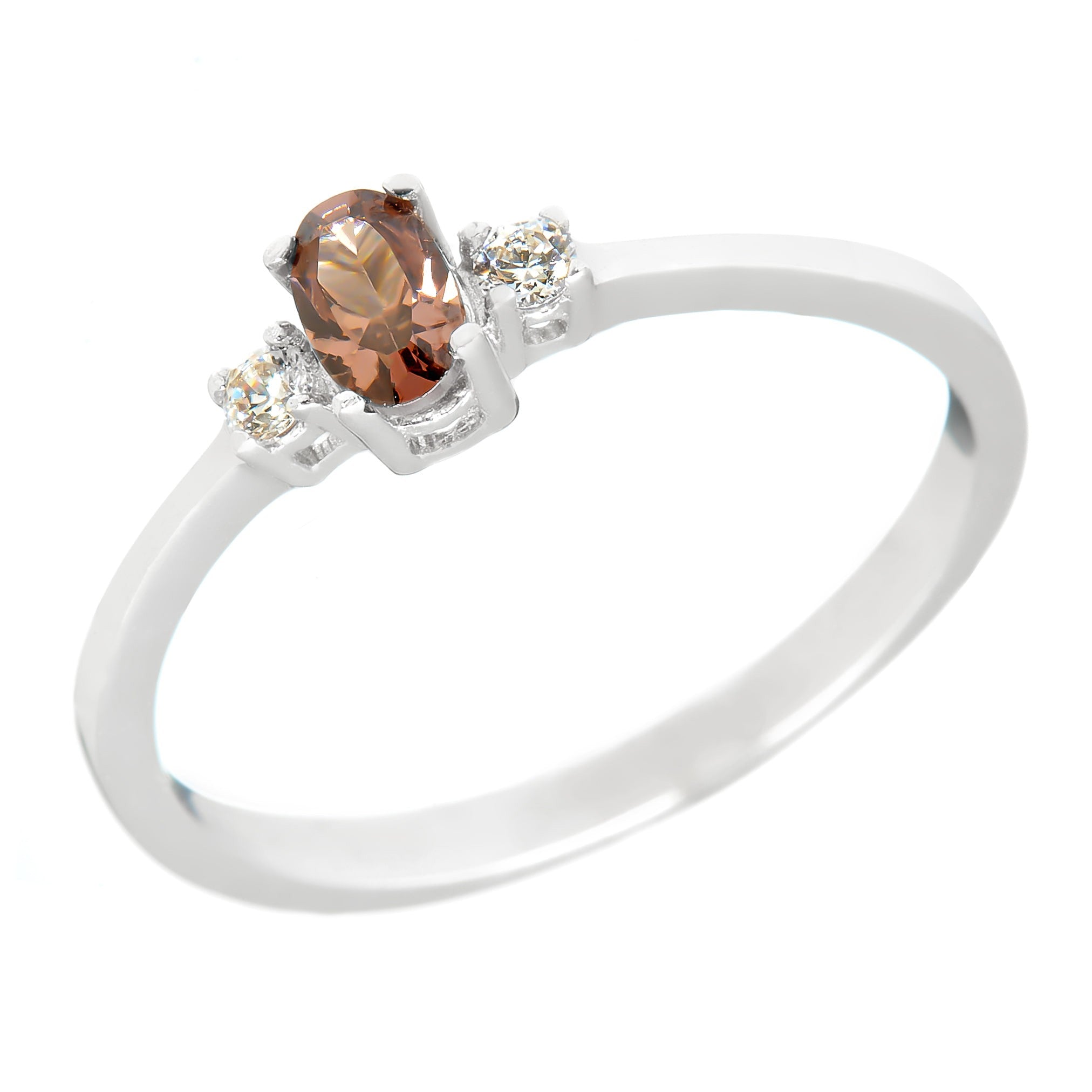 White gold ring - ‘Tre Amori' cappuccino trilogy ring in 14k solid white gold