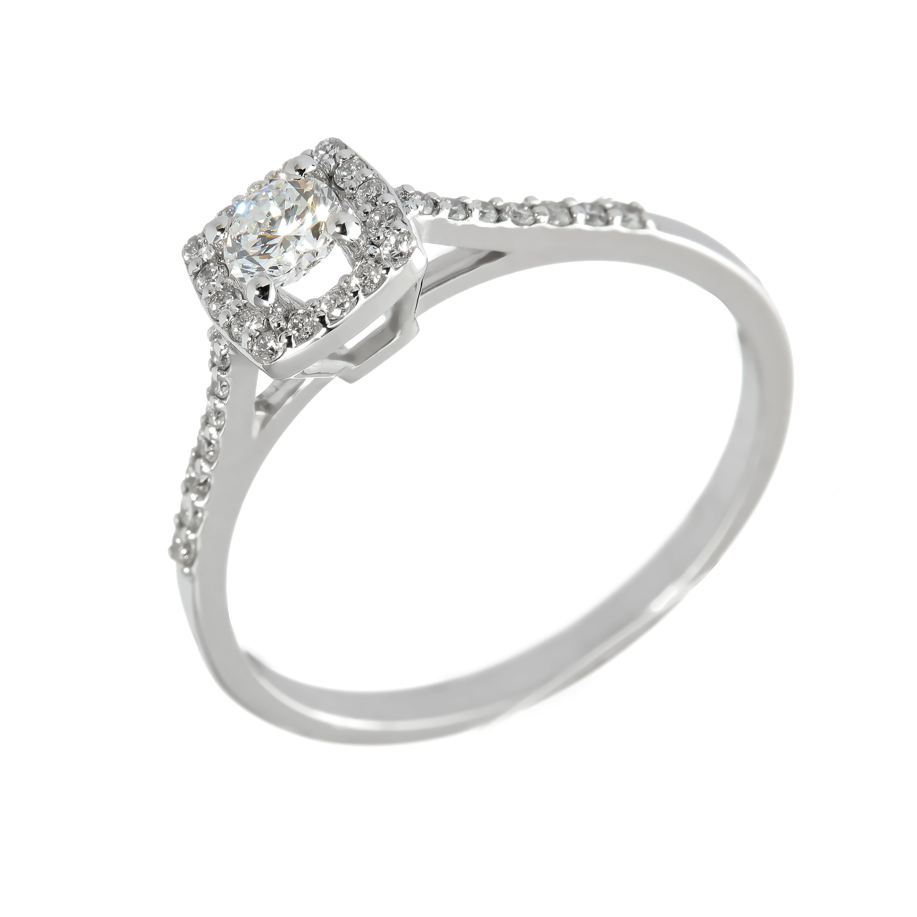 Diamond ring - 'Éclat' stone-set band in 18k solid white gold