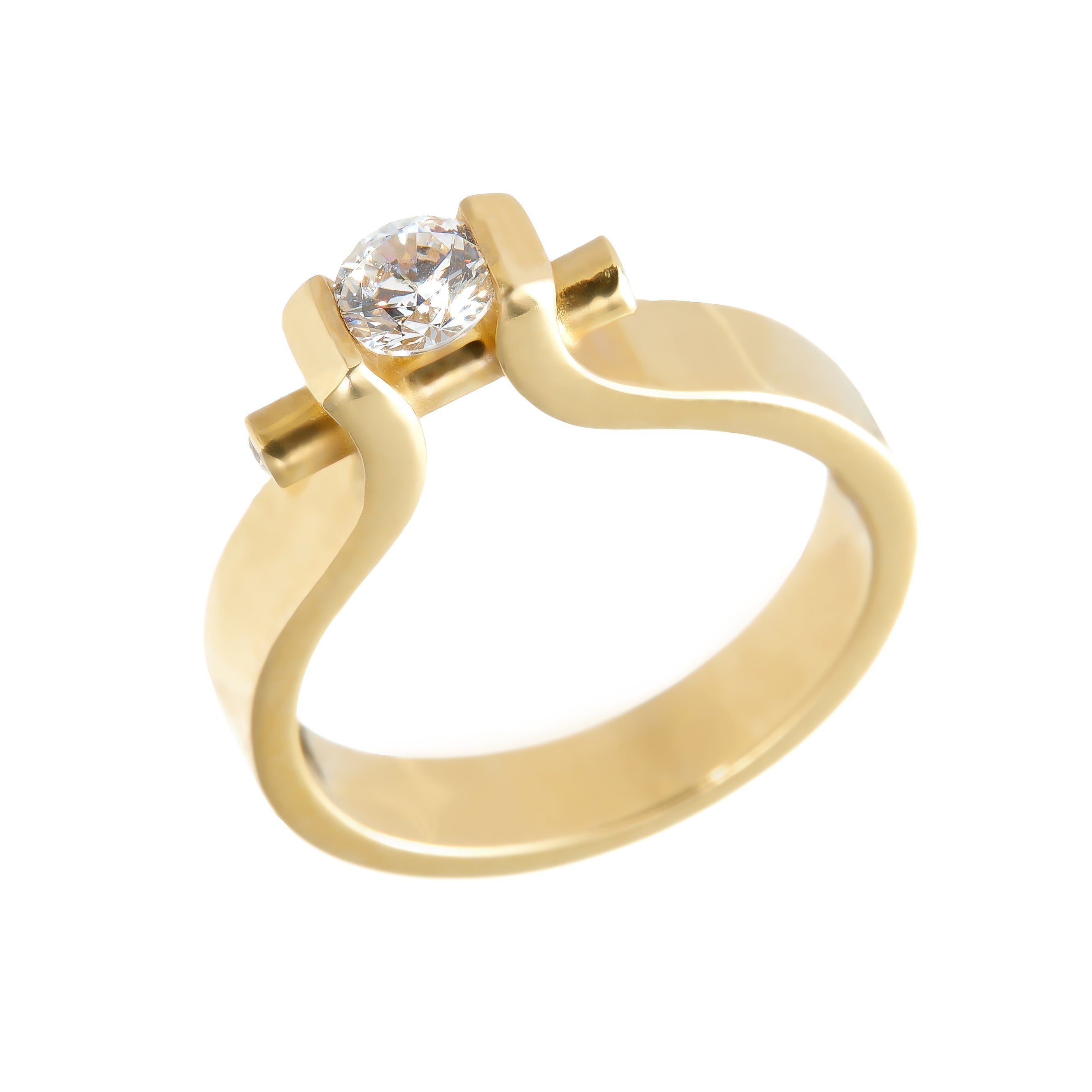 Gold ring - 'The Embrace' signature band in 14k solid gold