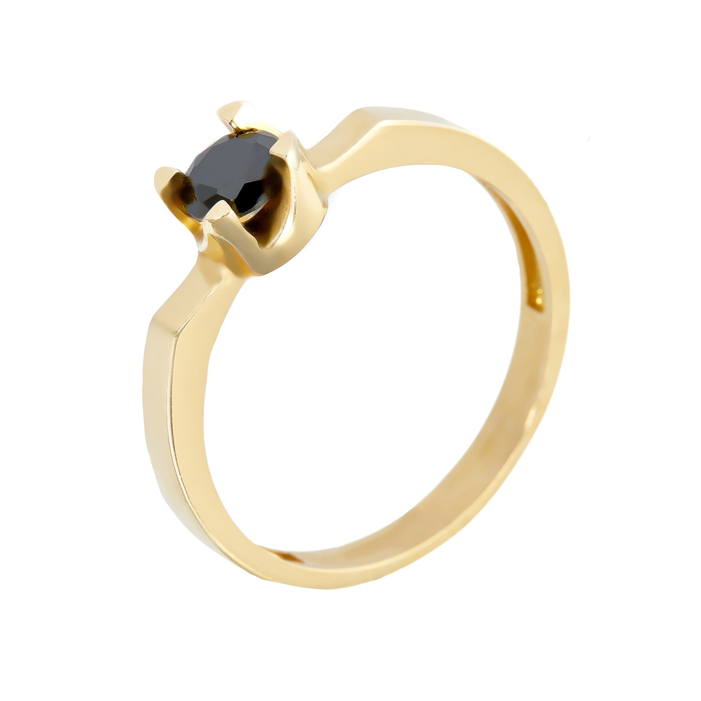 Gold ring - 'Éclipse' with Zirconia in 14k solid gold