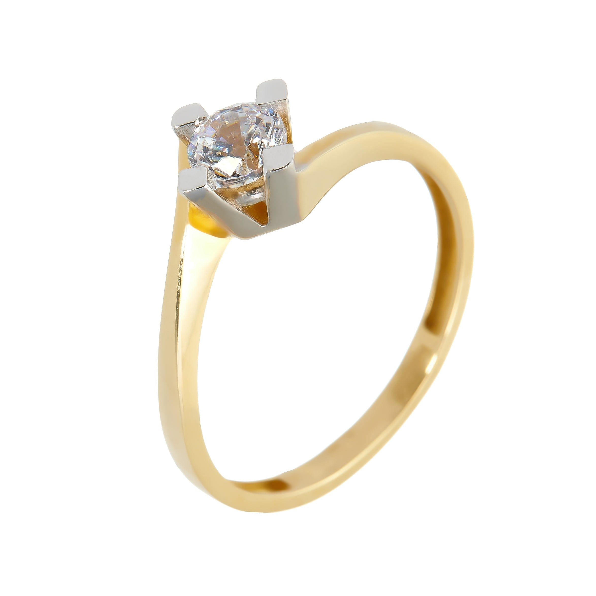 Gold ring - 'Infinité' ring with Zirconia in 14k solid gold