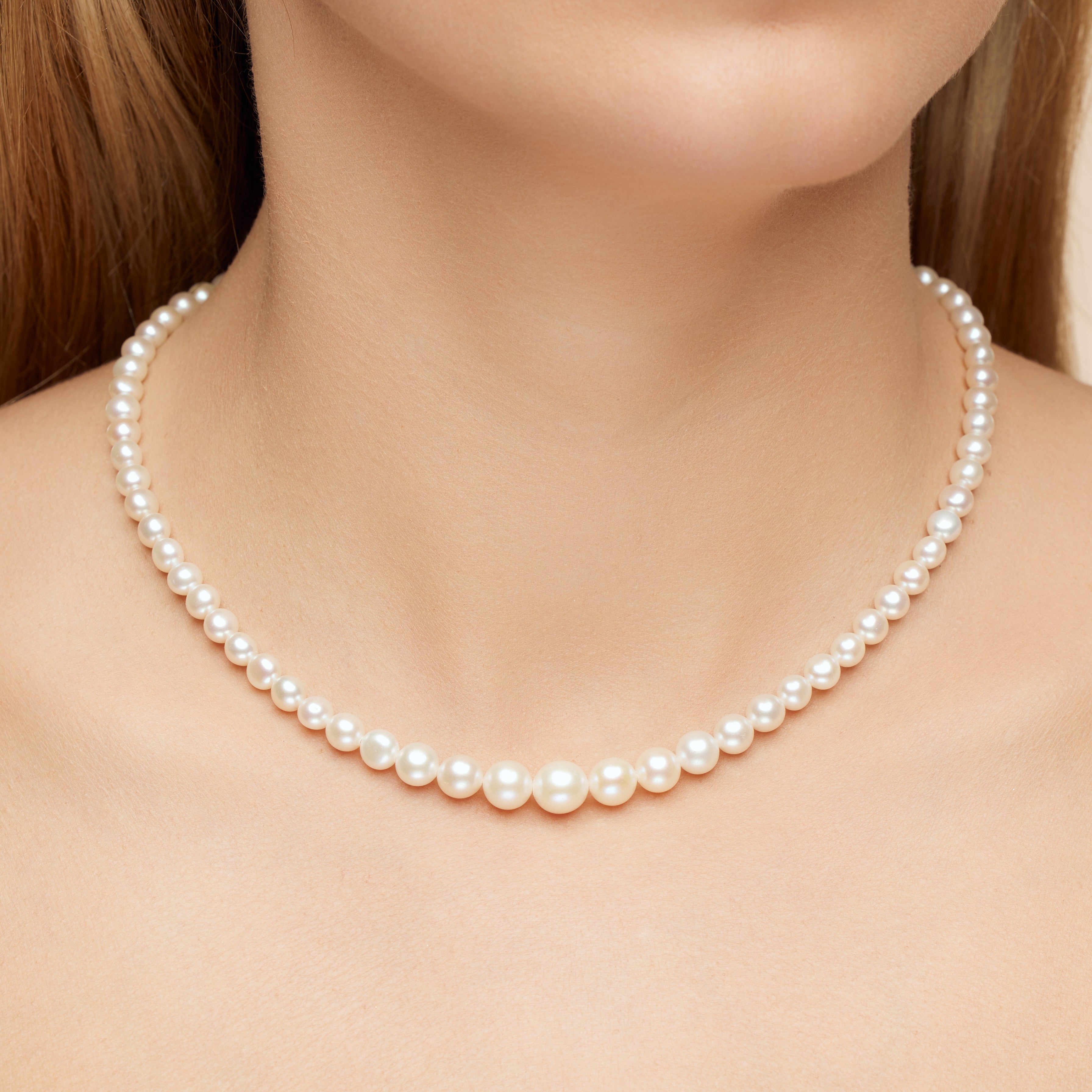 Natural Culture Pearls Necklace with 14K Gold Clasp