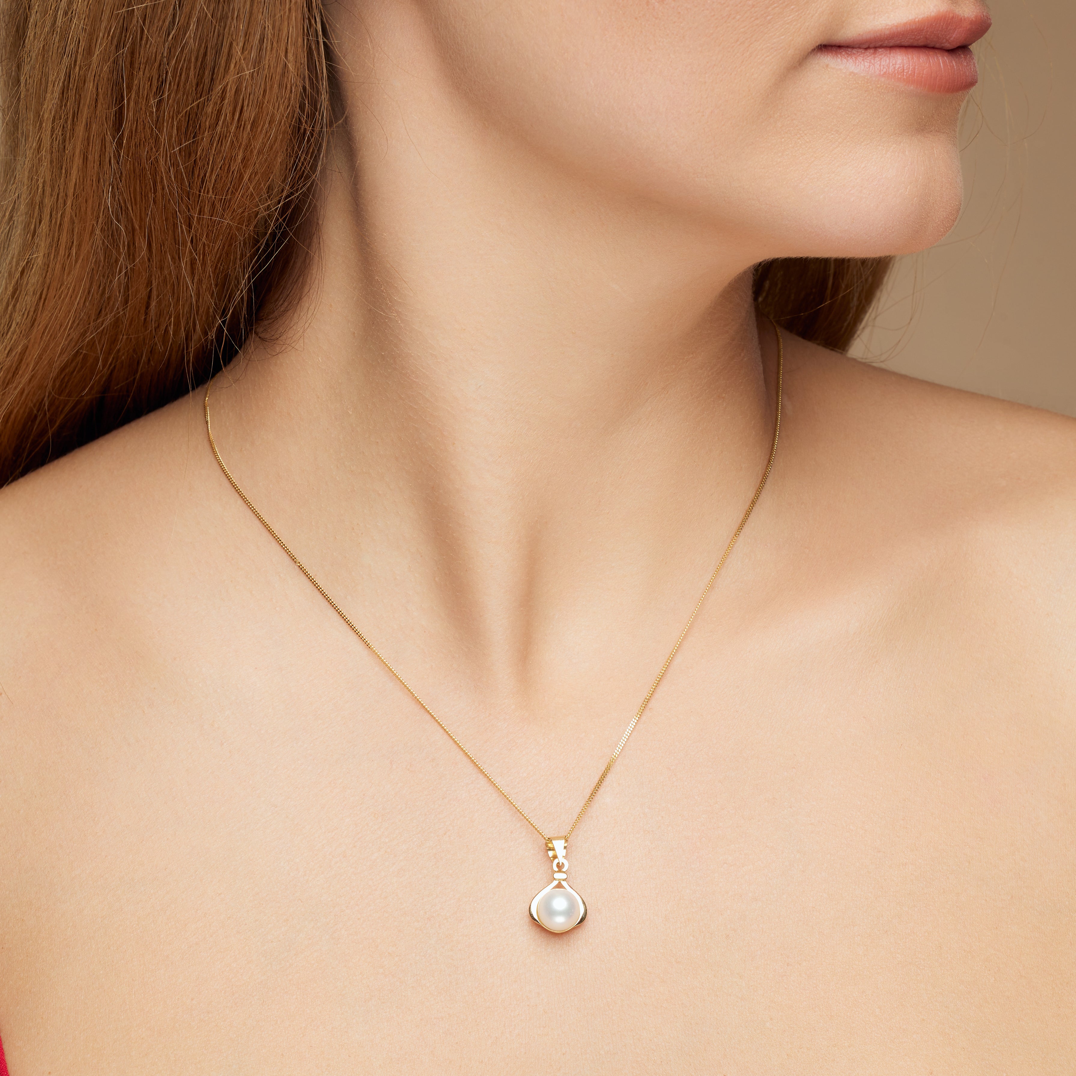 14K Yellow Gold Pendant with Culture Pearl