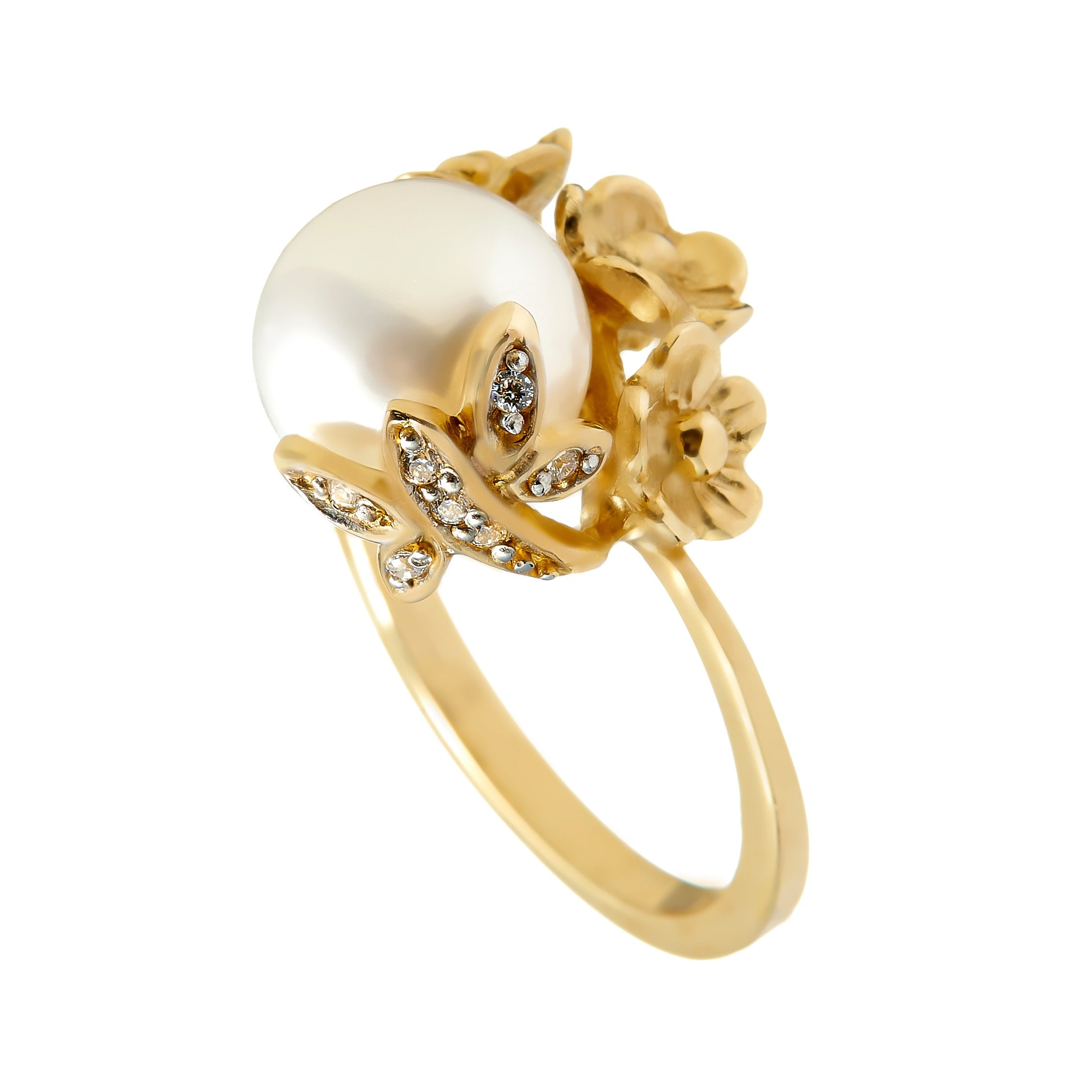 14K Yellow Gold Ring with Culture Pearl