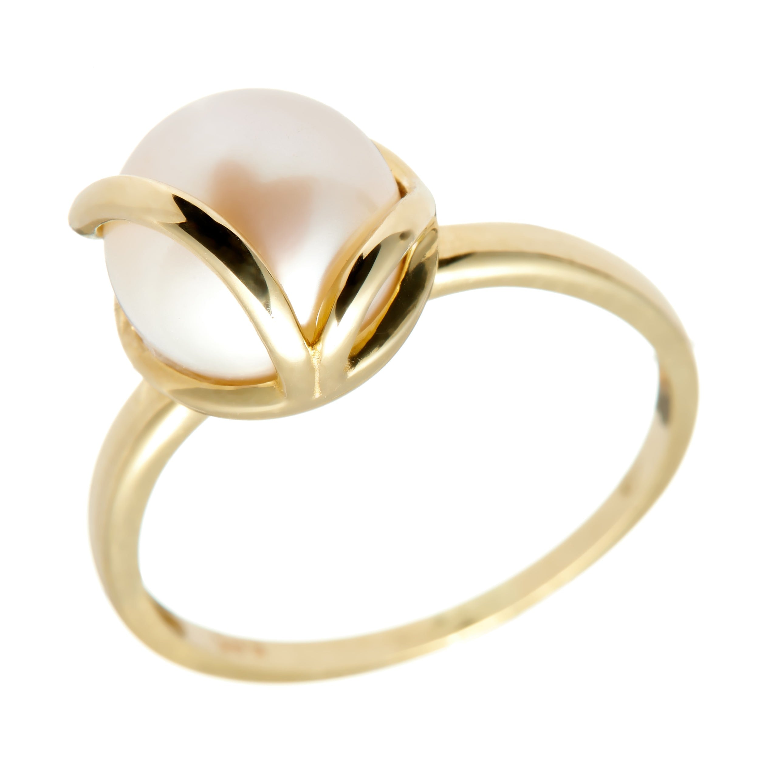 Ring aus gelbgold 14K mit der perle der kultur IAU147