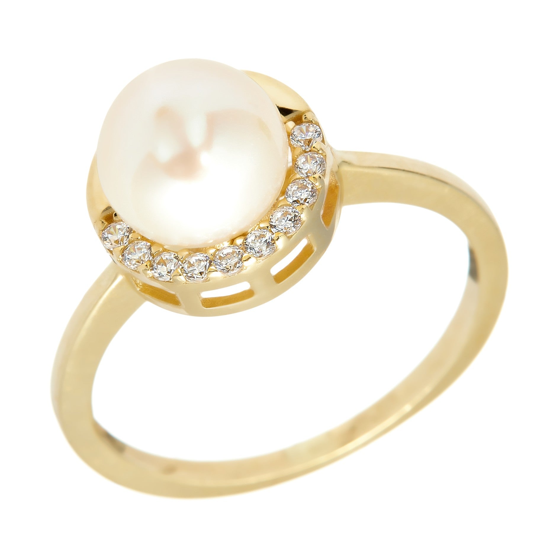 14K Yellow Gold Set with Culture Pearl