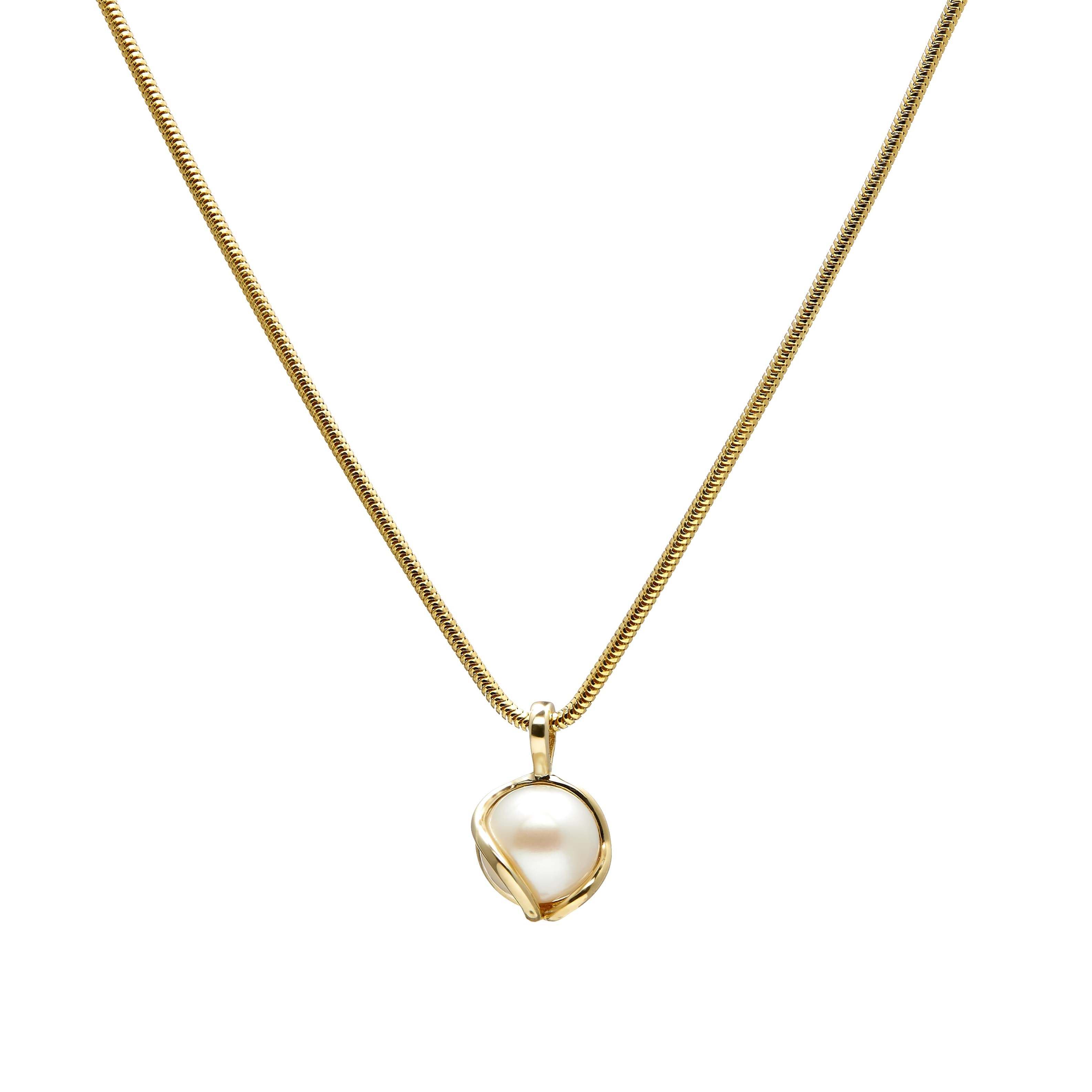 14K Yellow Gold Set with Culture Pearl